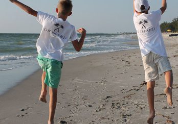 Kids on a Sanibel Island beach in Florida