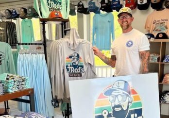 Man shopping for clothing in JRod’s Surf, Fish & Style store